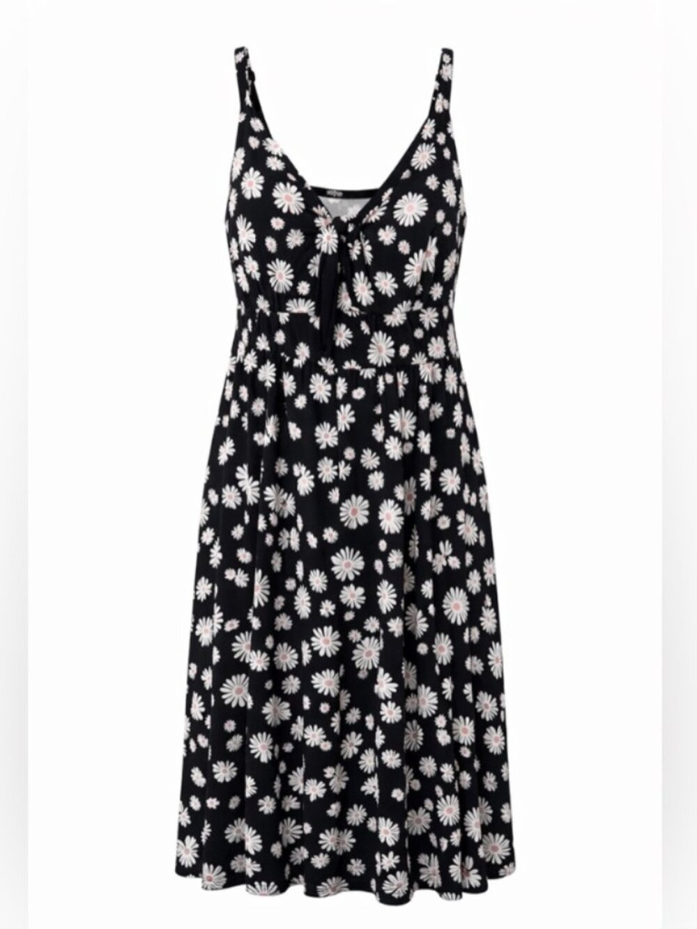 Torrid Black Daisy Print Midi Dress